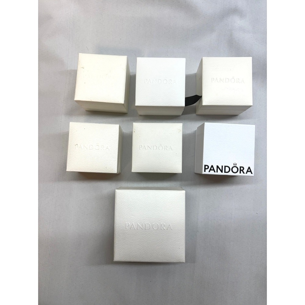 Pandora Jewelry Boxes Lot Unisex OS White Good Empty Storage Case Bundle